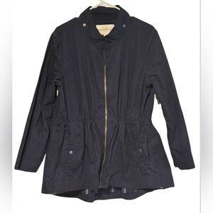 J. Crew Dark Blue Zip Front Cotton Twill Utility Field Jacket SzM